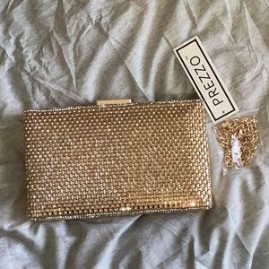 Gold Crystal Clutch NWOT